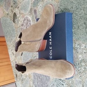 Cole Haan Haidyn Bootie in Datk Olive Suede
